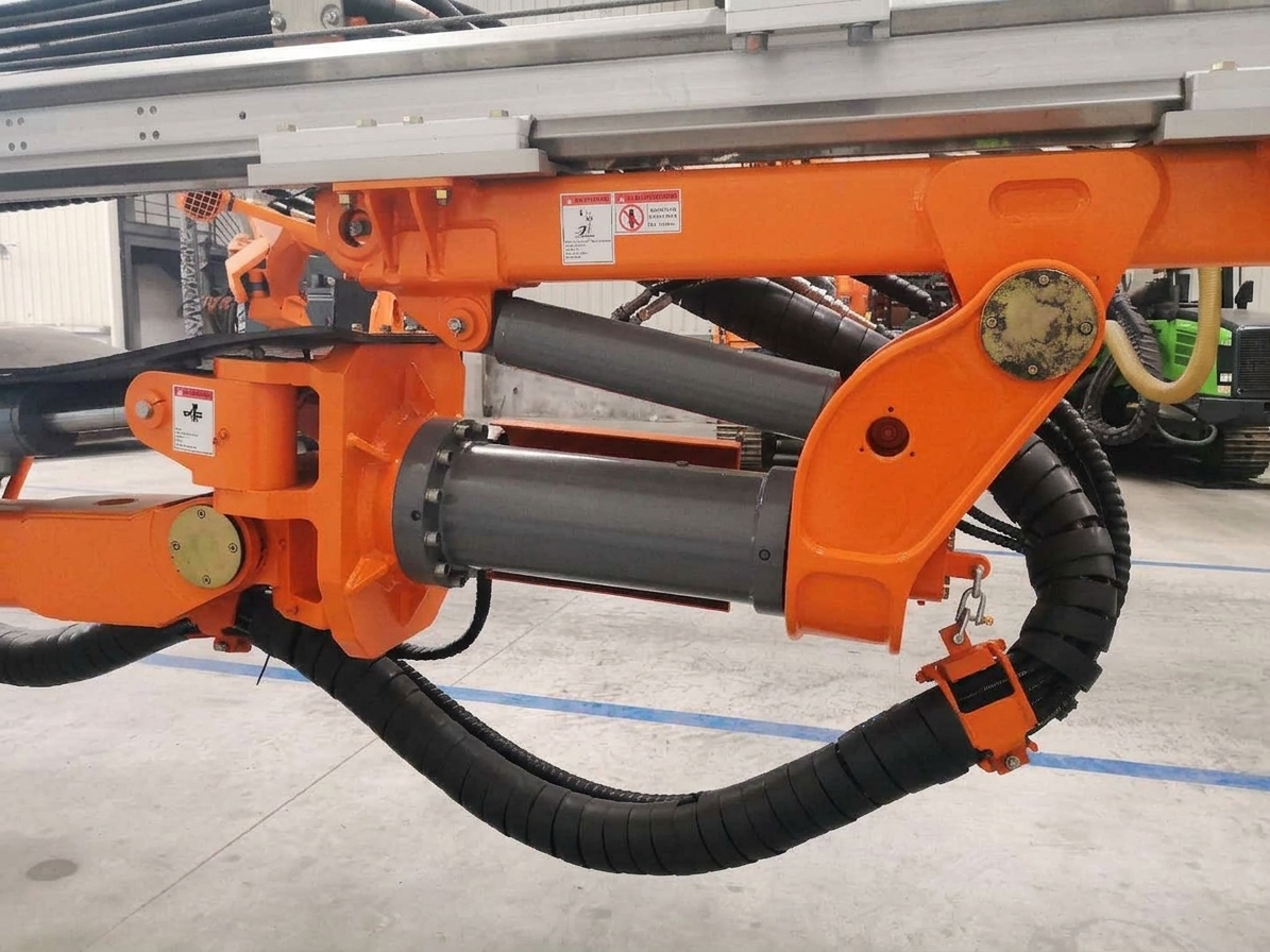 Hydraulic actuator on heavy equipment